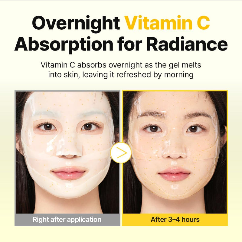 GOODAL Green Tangerine Vita C Gel Mask, Deep Moisturizing Hydrogel Essence, Vitamin C Face Mask for Glass & Glow Skin, Overnight Facial Mask, Jelly Mask for Sensitive Skin, Korean Skin Care, 5EA