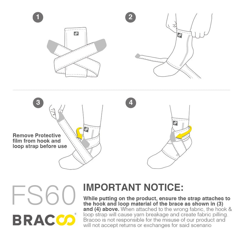 [Australia] - Bracoo FS60 Ankle Brace Pack of 2, Adjustable Ankle Bandage, Professional Ankle Brace for Plantar Fasciitis, Arthritis, ACL, Joint Pain, Heel Spurs, Black, S/M S/M 