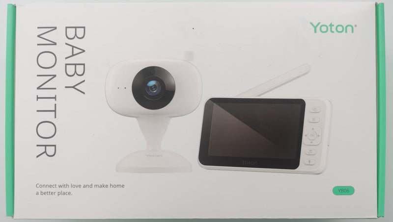 [Australia] - YOTON Baby Monitor no WiFi, 4.3" Baby Monitor Camera with 4X Zoom, 1.8m USB-C Charging Cable, Infrared Night Vision, Two Way Audio, Rechargeable 1500mAh Battery, for Baby/Pet (White) 