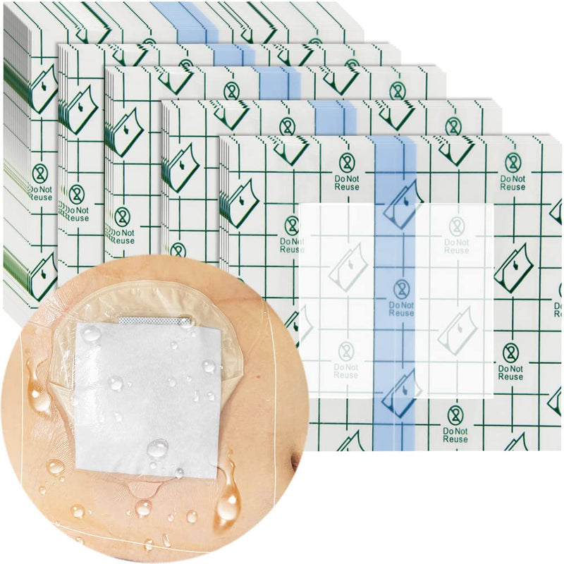 [Australia] - 25 Pcs Waterproof Stoma Shower Cover 9"x9", Ostomy Bag Protector Shield Film Bandage Adhesive Dressing for Colostomy Pouch Supply Bath Guard Accessory 9x9 Inch (Pack of 25) 