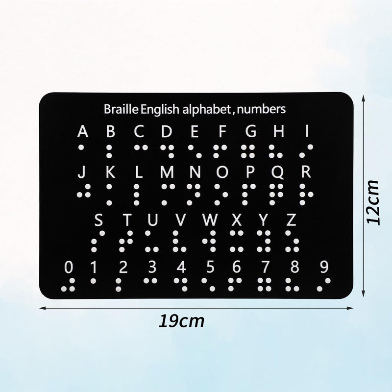 Braille Alphabet Board with Raised Dots, 19x12cm/7.5x5in Braille Alphabet and Number Board Learning Letter Fingerboard for Beginners Blind Children & Adults Teaching Aid