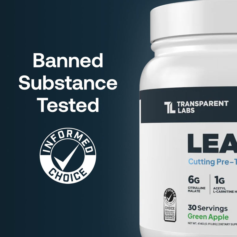 [Australia] - Transparent Labs Lean Pre-Workout - Body Recomposition Pre Workout for Men and Women with Acetyl L-Carnitine, Beta Alanine Powder, & PurCaf Organic Caffeine Powder - 30 Servings, Strawberry Lemonade 