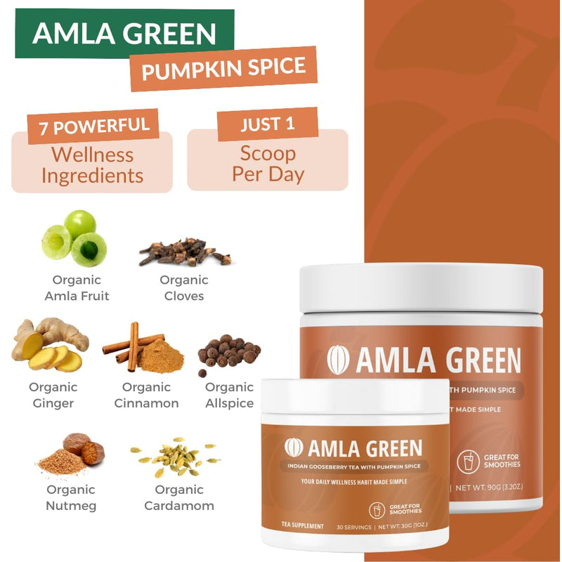 [Australia] - Amla Powder Superfood Supplement with Pumpkin Spice, 20x Ultra Concentrated Amla, Made with Cinnamon, Ginger, Nutmeg, Cloves, Allspice, Cardamom, Indian Gooseberries, Pumpkin Spice, 30 Servings Pumpkin Spice | 30 Servings 