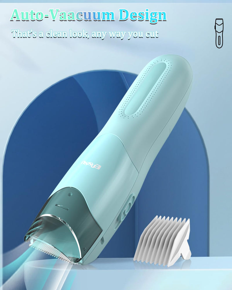 [Australia] - Vacuum Hair Clippers for Kids, Rechargeable Vacuum Hair Cutter with 2 Modes for Children/Infant/Men, Waterproof Baby Hair Clippers Trimmers Cordless Haircut Kit in Large Hairs Storage Space 