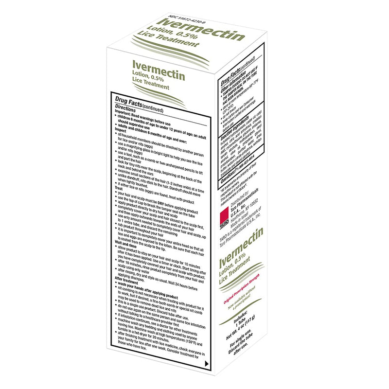 [Australia] - TARO Ivermectin Lotion 0.5% Lice Treatment for Adults - Prescription Level Hair Lice Treatment, Effective Solution Kills Eggs and Nits, No Nit Combing, Single Application use 