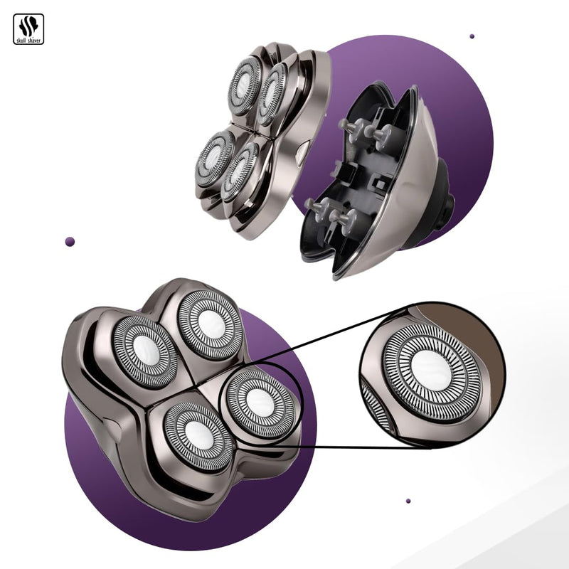 [Australia] - Skull Shaver Forte PRO 4 Head Replacement Blade Compatible with Pitbull, Palm and Butterfly Kiss razors 