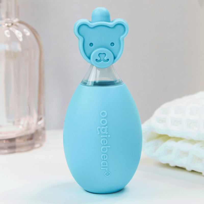 [Australia] - oogiebear: Baby Nasal Aspirator - Safe Booger & Earwax Remover for Newborns, Infants, Toddlers - Better Syringe, Airtight Suction, Nose Sucker - Essential Baby Stuff, Diaper Bag Must-Haves, Blue 