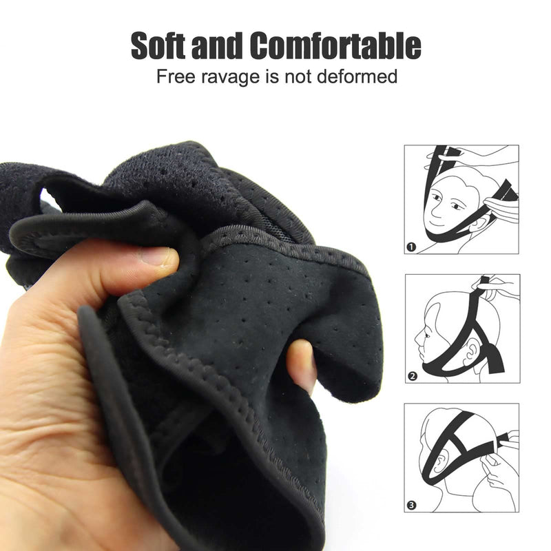 [Australia] - Chin Strap - Chin Strap for Cpap Users, Cpap Chin Strap, Anti Snoring Chin Strap Black 