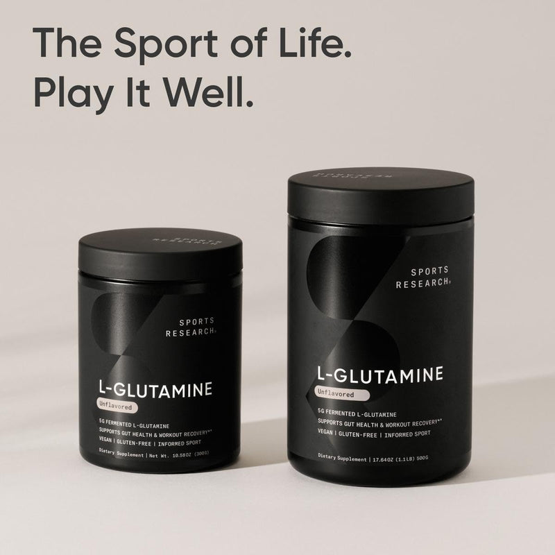 [Australia] - Sports Research L-Glutamine - Workout Recovery, Immune Health & Gut Health Support - 5 G Per Serving - 17.64 Oz Unflavored 17.6 Ounces 