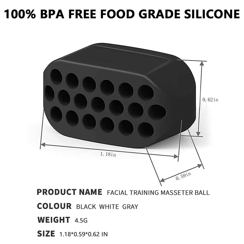 [Australia] - Jawline Exerciser for Man and Woman 3 Resistance Levels (6 pcs) BPA Free Silicone Jaw Exerciser Gum Tablets Jaw Trainer & Jaw Exerciser Shaper for Beginner, Intermediate & Advanced Users 