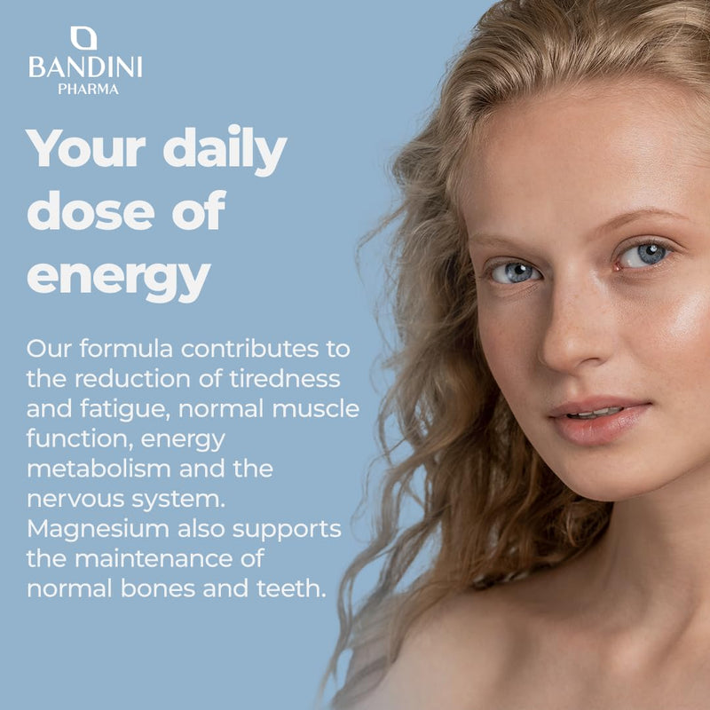 Bandini® Magnesium Powder 430mg - Pure Magnesium 60 Servings, Magnesium Carbonate Source of Magnesium Citrate, Intestinal Well-Being Supplement for Constipation, Anxiety, Stress, Memory (300g)
