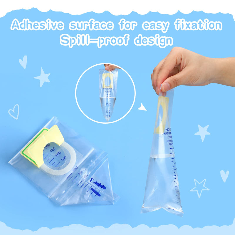 [Australia] - Sosation 20 Pcs Pediatric Urine Bag Collectors Clear Urine Catcher Pouch Individual Pee Bags Disposable Pediatric Collectors Adhesive Surface Spill Proof Baby Pee Bag for Kids Collection 