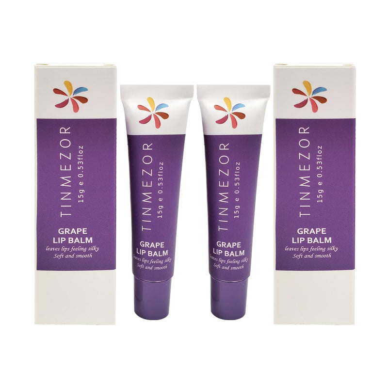 Hydrating Lip Balm - Hydrating Lip Glow & Plumper Gloss, Chapped Lips with Vitamin E, Aloe Vera Long-Lasting Hydration Formula Smooth and Silky Lips (2 pcs grape) 2grape