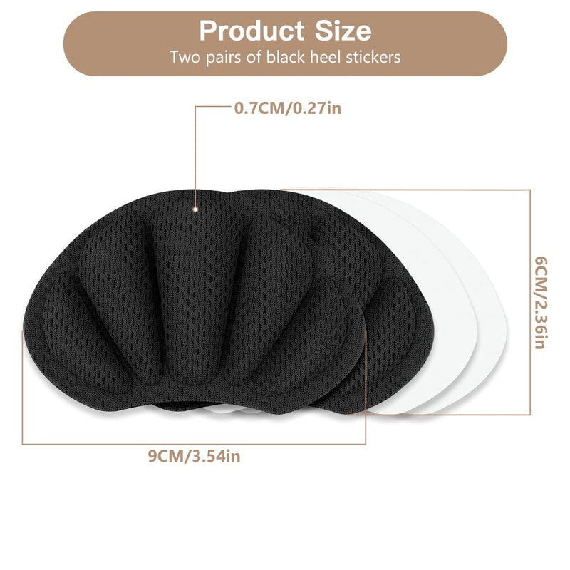 [Australia] - Flintronic 2 pairs of sneaker repair patches, heel patches, shoes heel repair sneakers, leather heel protection, heel pad repair for most types, black black-2 pairs 