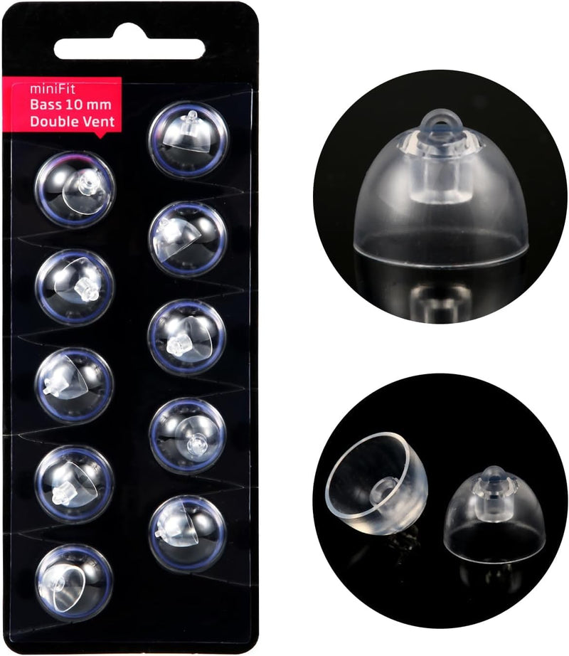 10mm Hearing Aid Domes for Oticon, 2 Pack/20pcs Universal Silicone Replacement Hearing Aid Domes