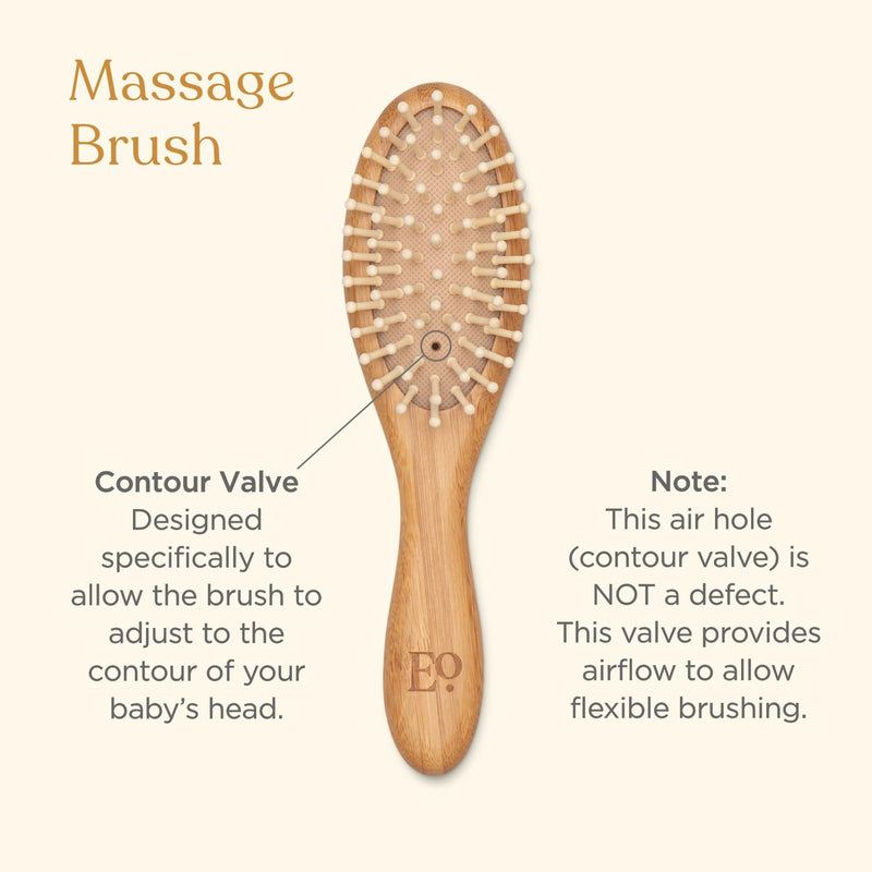 [Australia] - Natural Bamboo Hair Brush & Comb Set, 3 Piece - Cradle Cap Brush, Massage Hair Brush, Bamboo Comb for Toddlers, Newborns & Infants I Baby Registry Gift 