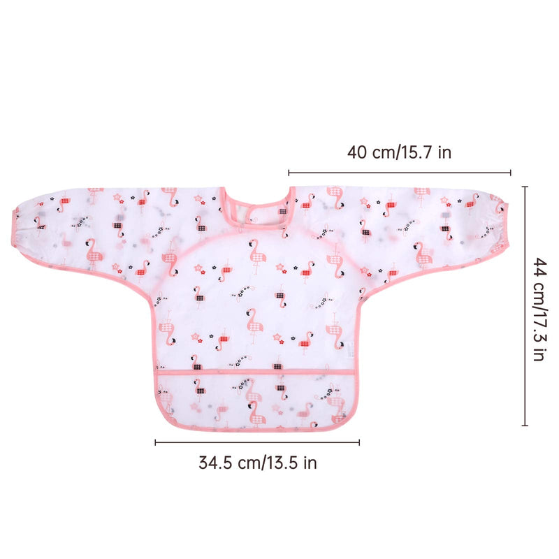 [Australia] - Accmor 5 Pack Long Sleeve Baby Bibs, Waterproof Sleeved Bib, Toddler Soft Bib for 6-36 Months Cactus/ Flamingo/Dinosaur/Pig/Elk Medium : 6-24 Months 