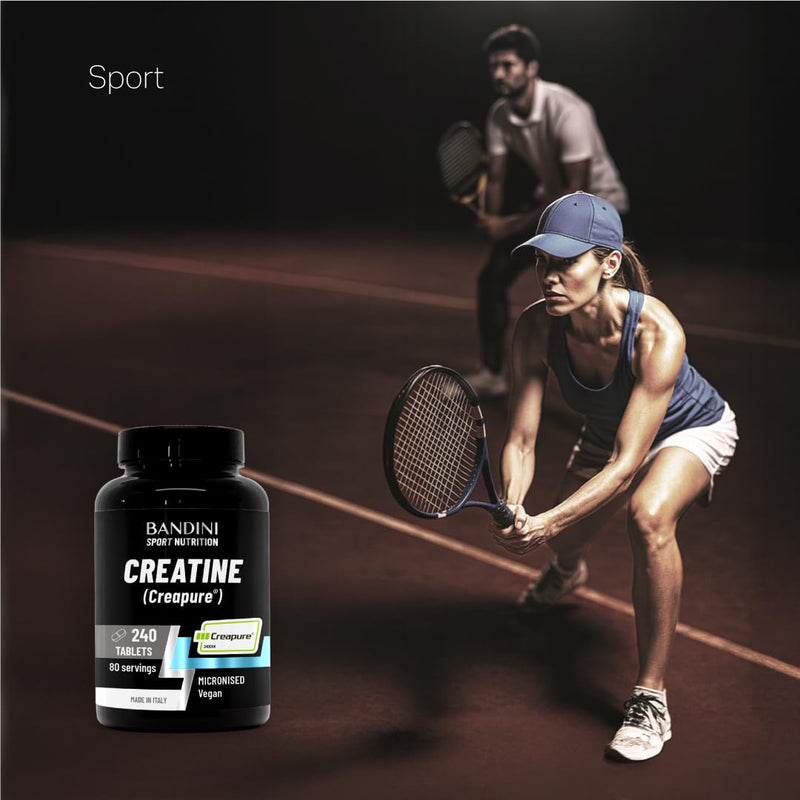 Bandini® Creatine CREAPURE® Monohydrate 240 Tablets - Supplement for Training, Sport, Gym and Pre Workout - 100% Vegan - Based on Creatin Monohydrate for ATP and Recovery