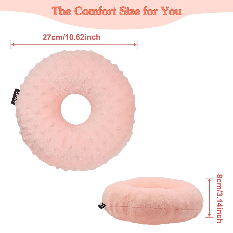 [Australia] - Large Ear Piercing Pillow for Side Sleepers, Donut Pillow with Ear Hole, Ear Guard Protector Pillows for CNH and Ear Pain Ear Inflammation Pressure Sores Minky Dot (Pink) Pink Large 