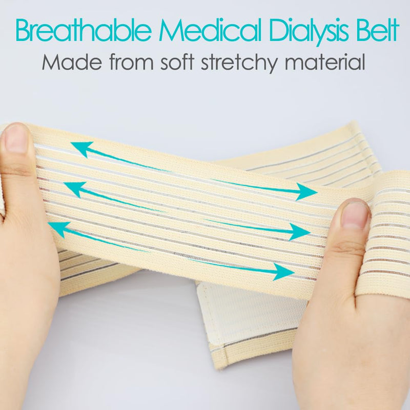 [Australia] - Breathable Feeding Tube Belt G Tubes Belts Peg Tube Belt Elastic G Tube Holder Gastrostomy Tubes Protective Supplies with 6" Square Sponge Pouch Pad Covers for Women Men Beige, Medium Medium (Pack of 1) 
