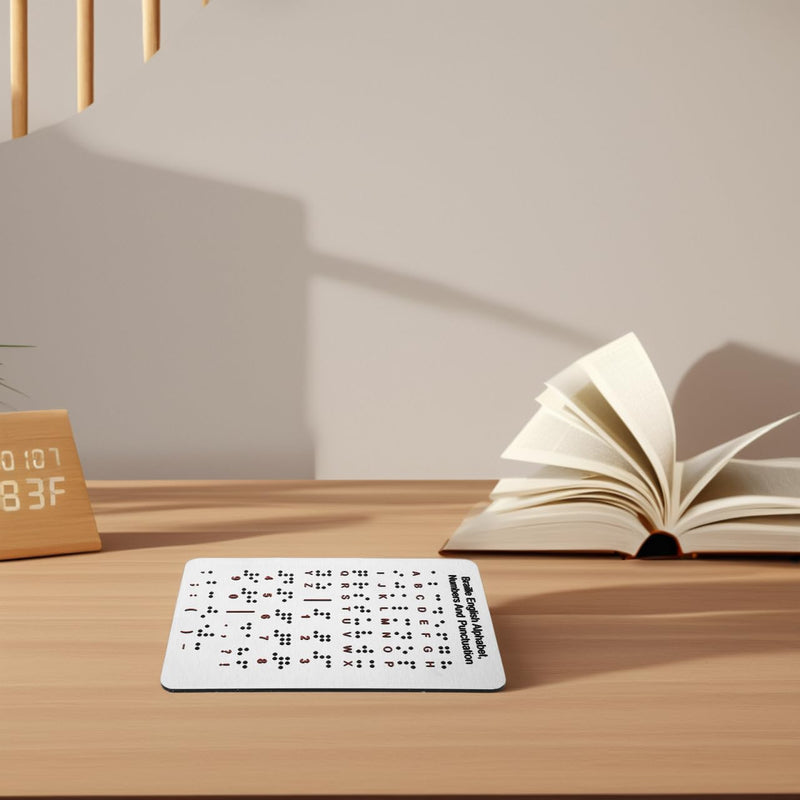 UPKOCH Braille Alphabet Board with Raised Dots for Numbers Punctuation 7.48X4.92 Inch Braille Learning Board Beginner-Friendly Teaching Aid for Blind Children Adults