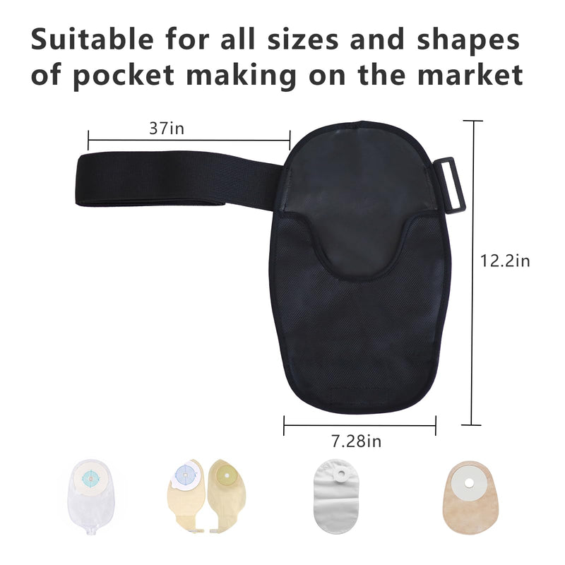 [Australia] - Waterproof Ostomy Bag Covers Adjustable Universal Stoma Pouch Cover for ileostomy Ostomy Supplies for Women Men Black 1 