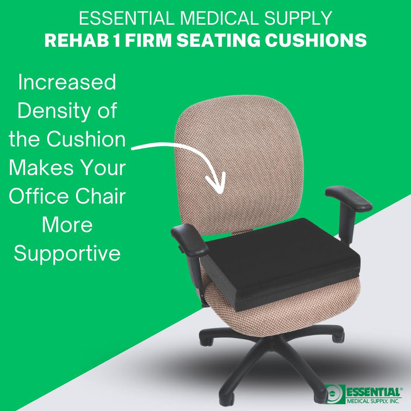 [Australia] - Essential Medical Supply Rehab 1 Foam Cushion - Extra Thick Seat Cushion for Office Chair, Wheelchair, and Car - Provides Additional Support and Pain Relief for Seniors - 18" x 16" x 4" 18x16x4 Inch (Pack of 1) 