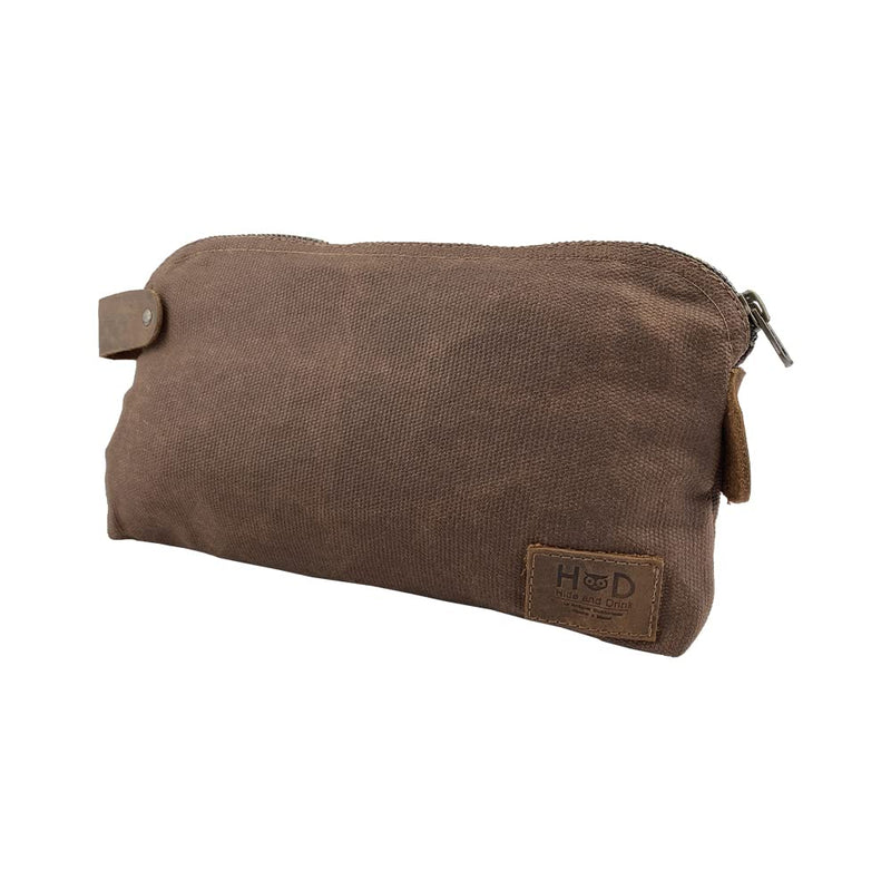 Hide & Drink, Large All Purpose Dopp Kit Utility Bag, Waxed Canvas, Handmade, Honey Bourbon