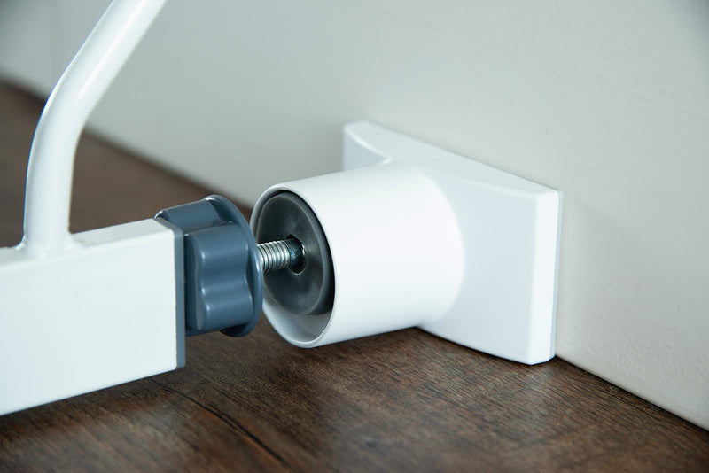 [Australia] - Wall Nanny Extender - 4 Inch Baby Gate Extension Guard (Made in USA) Extends Pressure Mounted Gates - Protects Walls, Stabilizes Gate, for Child, Pet Gate & Dog Gate, Protector Works on Stairs, 4 Pack White 
