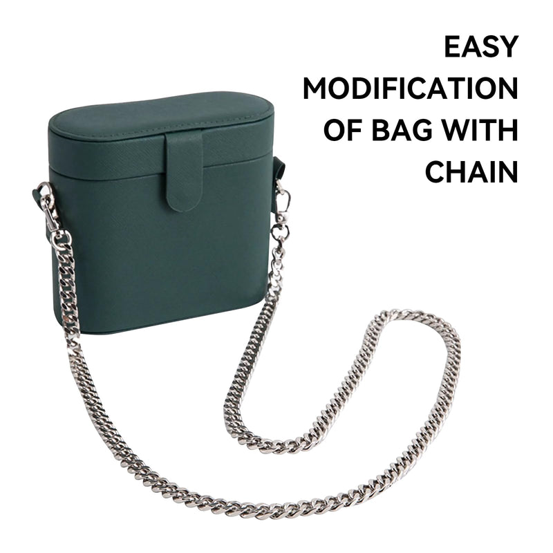 Jiesinlov Purse Chain Adjustable Shoulder Strap with Small Metal Ball Replacement Transformation Crossbody Handbag Silver Chain 120-m
