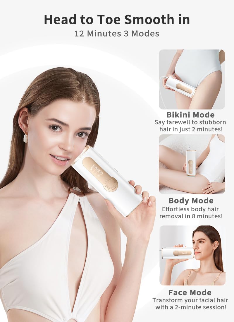[Australia] - IPL Laser Hair Removal for Women and Men, Ice-Cooling Laser Hair Removal Device Safe at-Home Epilators for Face Armpits Arms Bikini Line Legs Whole Body KA10 