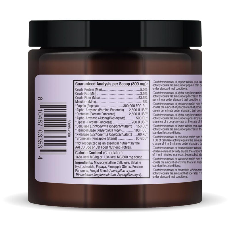 Bark & Whiskers Digestive Enzymes Kibble Diet, for Dogs & Cats, 4.23 oz. (120 g), 150 Scoops, Promotes Carb & Starch Breakdown, Veterinarian Formulated, Non-GMO, Dr. Mercola - PawsPlanet Australia