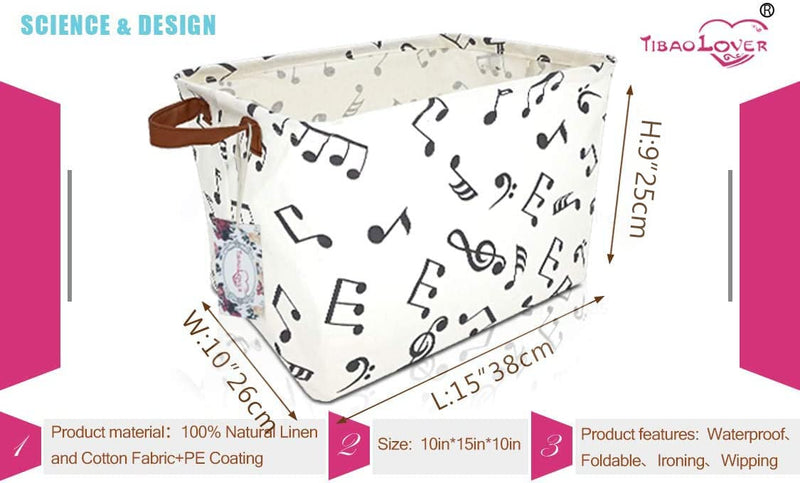 [Australia] - Rectangular Kids Storage Basket Gift Basket Baby Storage Basket Cute Kids Toy Storage Bin Organizer Shelf Book Basket Room Decor (music) music 