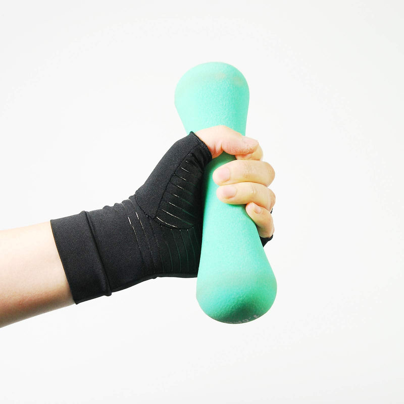 Arthritis Copper Compression Gloves – Highest Infused Copper Content, Comfortable Fit for Men and Women, Alleviate Rheumatoid Pains, Ease Muscle Tension, Relieve Carpal Tunnel Aches (L) Large (1 Pair)