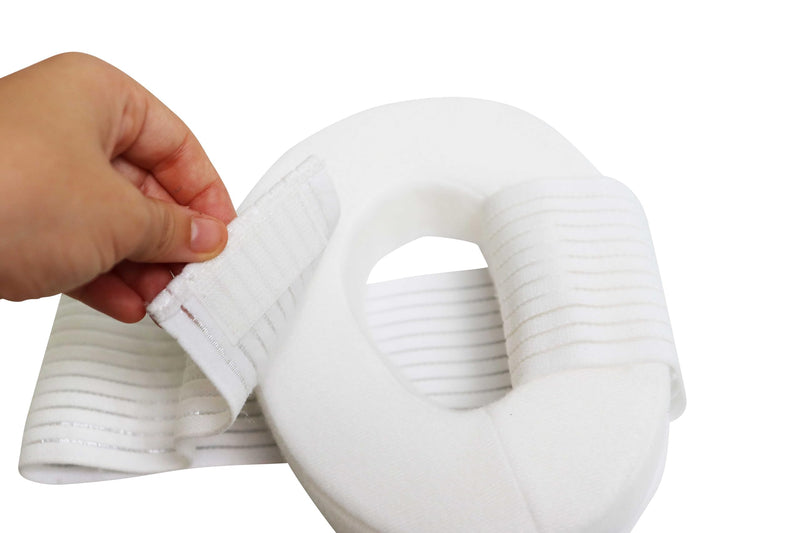[Australia] - KMINA - Ear Pillow with Strap Washable, Donut for Pressure Sore, Piercing, Side Sleeping, Hole in Center - Made in Europe 