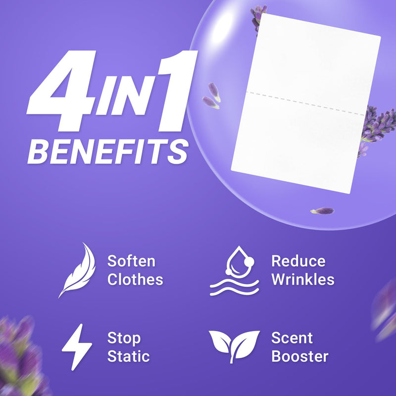 [Australia] - Fabric Softener Sheets for Washing Machine, No Plastic Jug Soap Strips, Alternative to Fabric Softener Liquid and Pods, Lavender Scent, Up to 240 Loads 