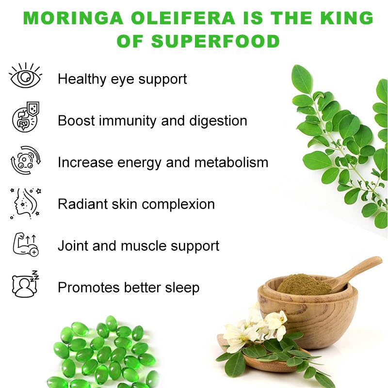 Mighty Organic Moringa: Immune Boosting Capsules with Turmeric & Pepper - 120 Softgels (2 Month Supply)