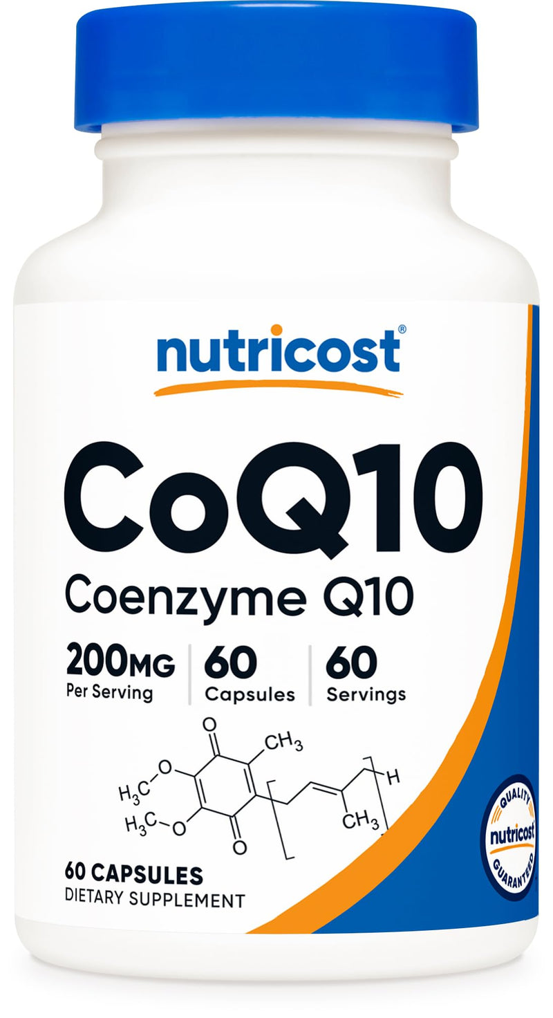 [Australia] - Nutricost CoQ10 200mg, 60 Vegetarian Capsules, 60 Servings - High Absorption, Vegetarian, Non-GMO, Coenzyme Q10 