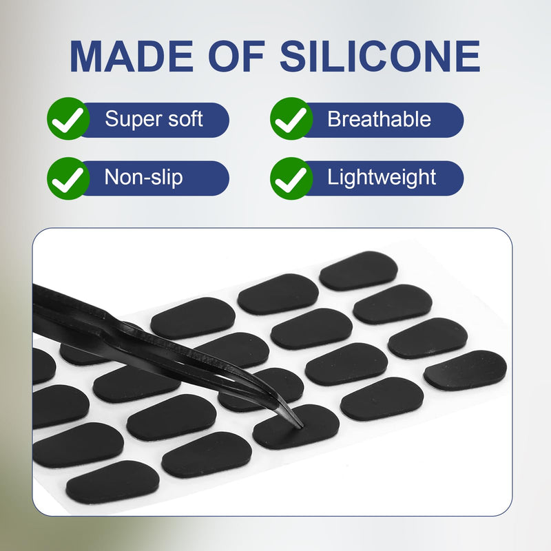 [Australia] - Silicone Nose Pads 40 Pairs of Nose Pads Glasses 1.0 mm Nose Pads Glasses Self-Adhesive Glasses Pads Nose Pads Non-Slip Self-Adhesive Nose Pads for Glasses and Sunglasses (Black) 