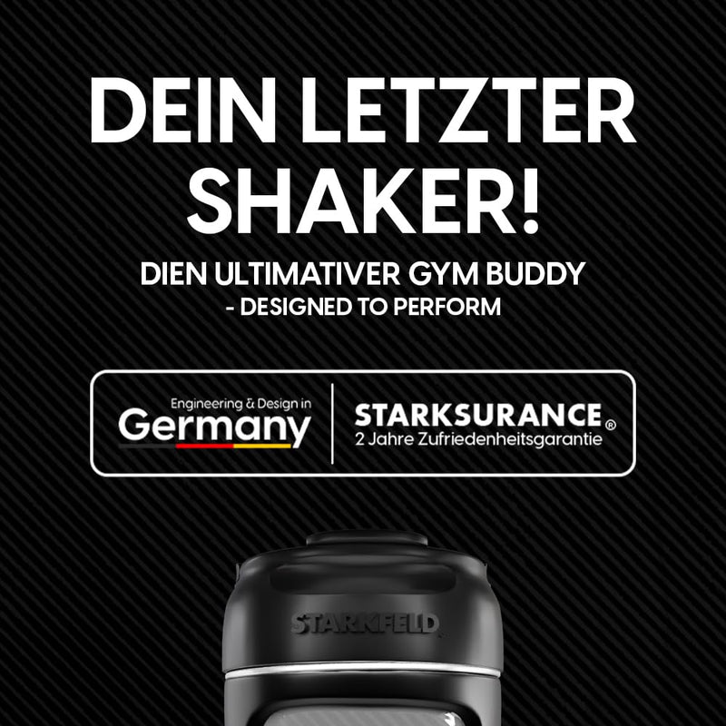 [Australia] - STARKSHAKE® V3 – Your last shaker! | Clump-free protein shakes thanks to 7000 RPM | USB-C fast charging | 60+ shakes per load with STARKPOD 60 G Protein always with you | Electric Protein Mixer (Black) Black 