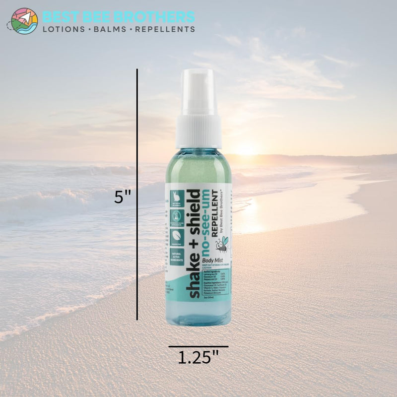 [Australia] - Best Bee Brothers Shake + Shield No-See-Ums Gnat Spray – Non-Greasy Bug Spray Body Mist Made with Plant-Based Ingredients, 2 Oz. (2 Pack) 