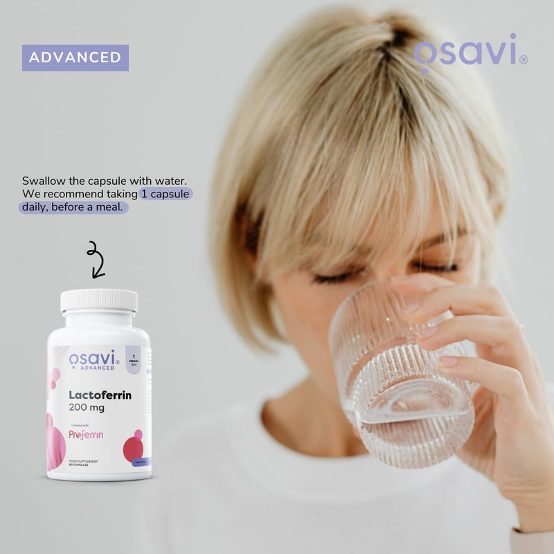 Osavi Lactoferrin 200 mg – 30 Capsules | Supports Iron Transport and Immune Function | Proferrin® Lactoferrin from Cow's Milk for Enhanced Bioavailability 30 count (Pack of 1)