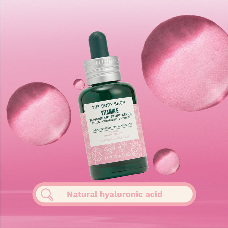 The Body Shop Vitamin E Bi-Phrase Serum - Hydration - For All Skin -1 Fl Oz | Bi-phase serum with hyaluronic acid hydrates up to 30h, leaving skin soft, plump and supple without greasy feel