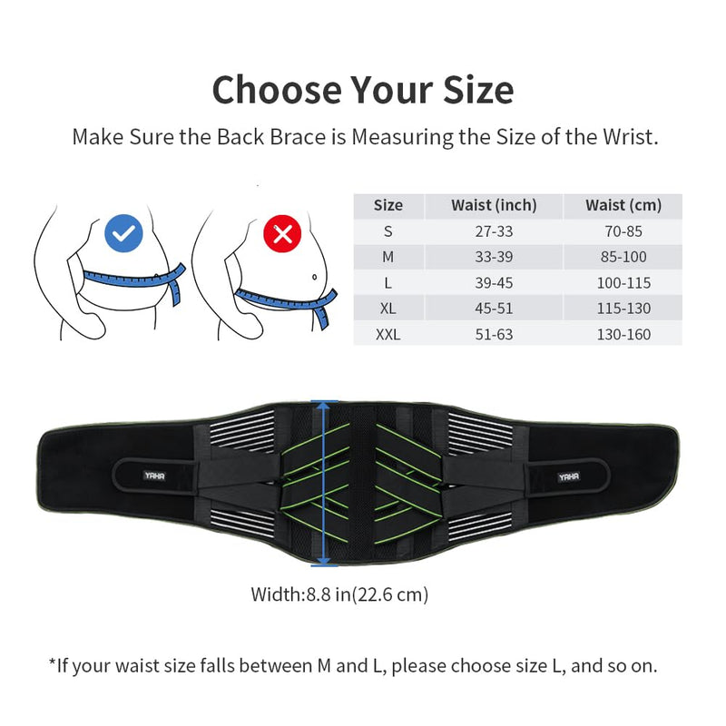 [Australia] - Back Brace for Lower Back Pain Relief for Women/Men with Lumbar Pad, Back Support Belt with 7 Stays for Heavy Lifting, Sedentariness, Breathable Lumbar Support for Herniated Disc, Sciatica - L L(Waist 39"-45") A 