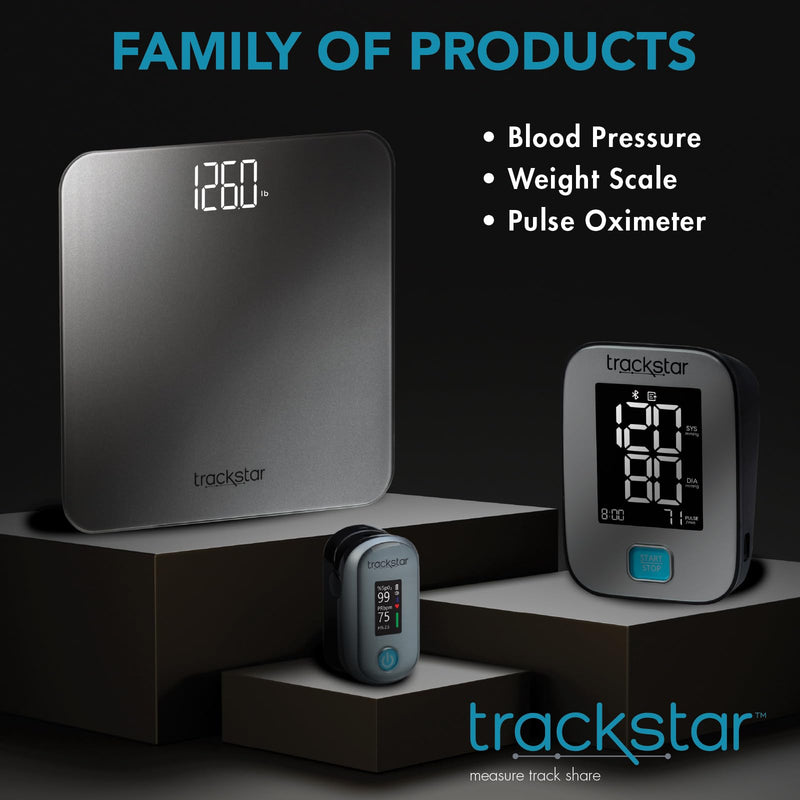 Trackstar Blood Glucose Kit | Monitor, Strips, Lancets, Lancing Device | Trackstar Monitoring App | Bluetooth iOS & Android Compatible | Measure, Track, and Share Results