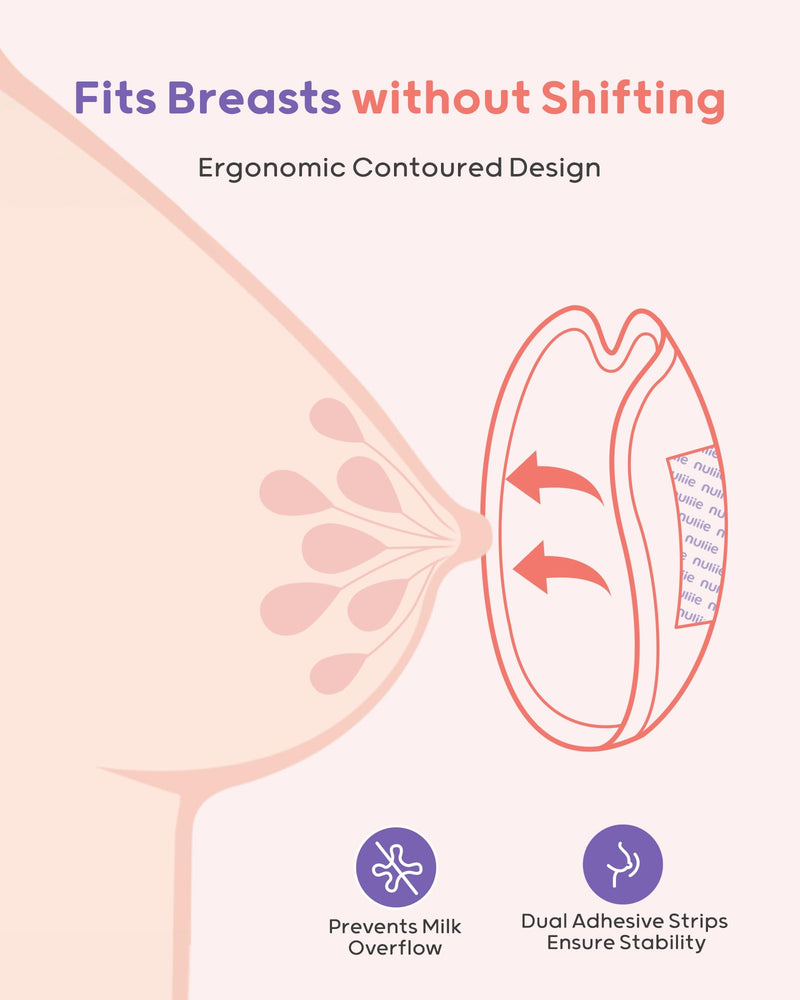 [Australia] - Nuliie Super Absorbent & Featherlight Disposable Nursing Pad, Stay Dry, Soft & Breathable Breast Pad for Leaking Milk, Leakproof, Individually Packaged Breastfeeding Essentials for Moms (100 Count) 100 Count 