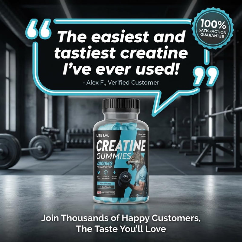 Creatine Gummies 4000mg | 120 Mixed Berry Flavoured Gummies | Creatine Monohydrate Supplement for Muscle Strength & Performance | Vegan-Friendly | 60 Days Supply 1 count (Pack of 120)