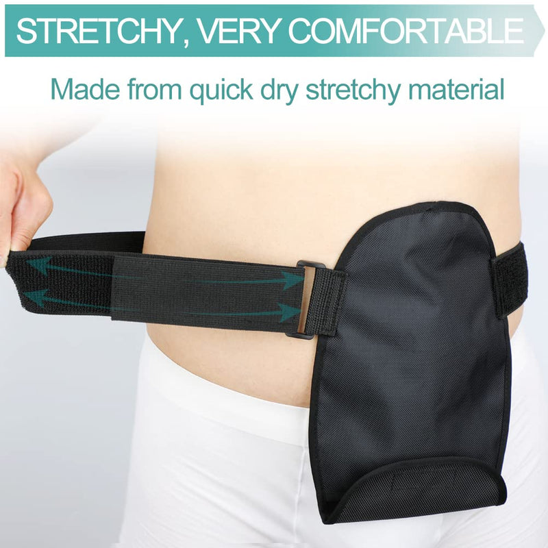[Australia] - Colostomy Bag Covers Ostomy Pouch Cover Ostomy Supplies Stoma Support Belt Ileostomy Shower Guard Women Men Black 