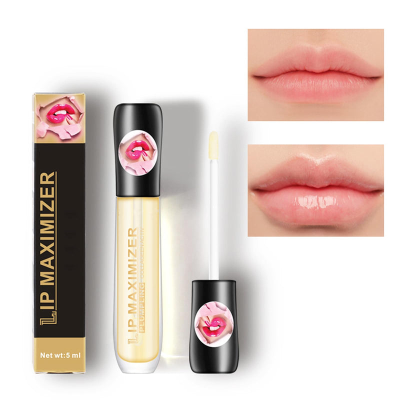 Lip Plumper Lip Gloss, Plumping Lip Maximizer Serum Plumper Lip Plumping Gloss, Lip Oil Long Lasting Hydrating Natural Lip Plumper for Women Girls Lip Care