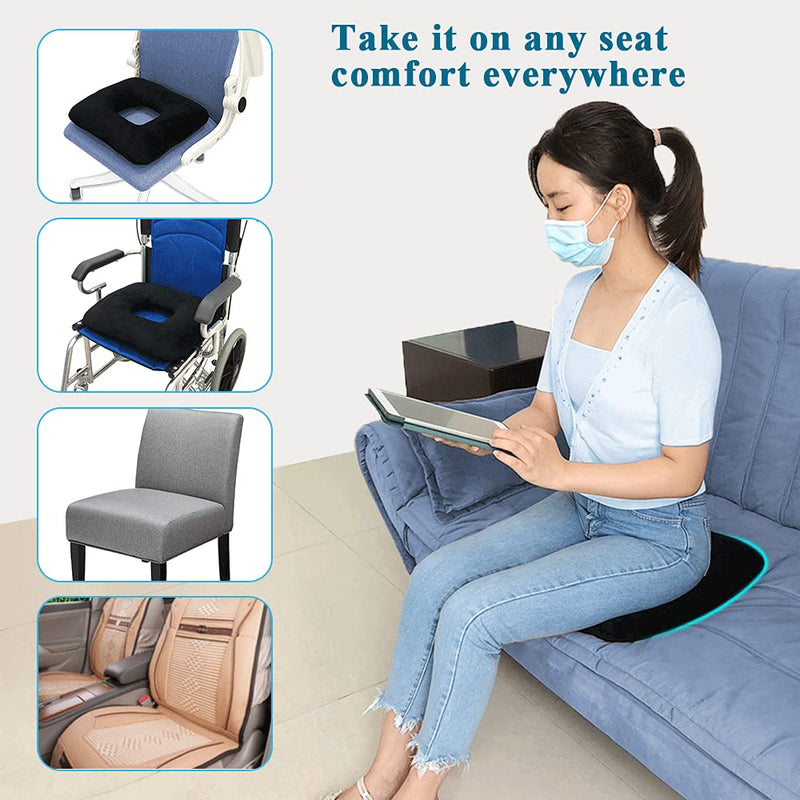 [Australia] - AOSSA Hemorrhoid Cushion Donut Seat Pillow for Sciatica, Postpartum, Back Pain Relief – Orthopedic Doughnut Seat Cushion for Sitting, Sleeping, Pressure Sores & Medical Recovery 